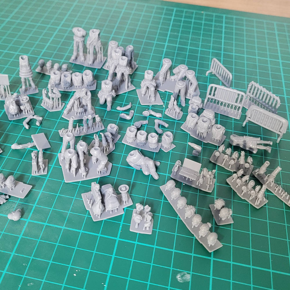 Photo of all the Modern Civilian 3D printed parts included in this Giveaway